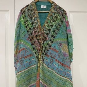 Camilla - Short Lace Up Kaftan - Vintage - Aztec Amulet